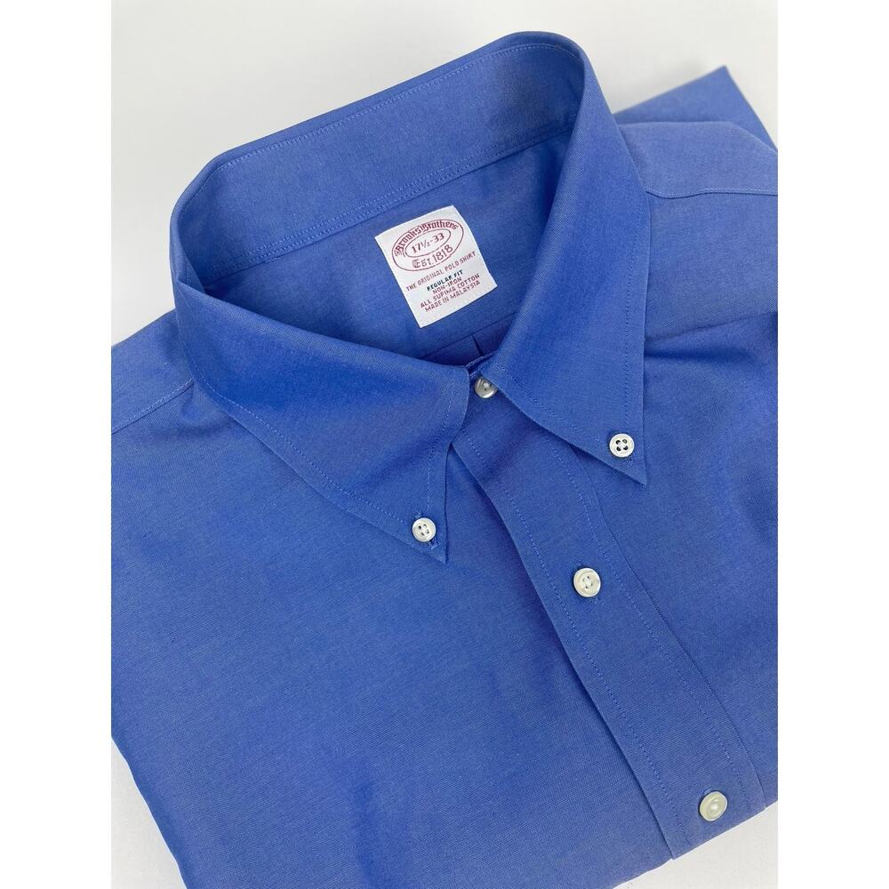 Brooks Brothers Dress Shirt Men’s 17.5 33 Long Sleeve Blue